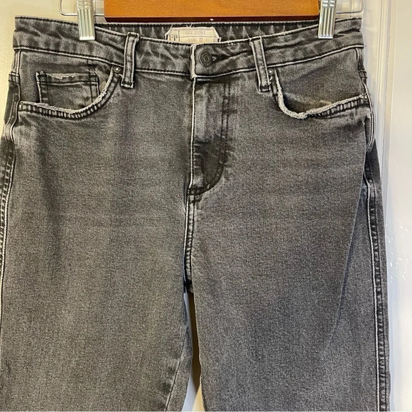 Free People Distressed Black Gray High Waisted Rough Edge Jeans Size 27 - Picture 11 of 11